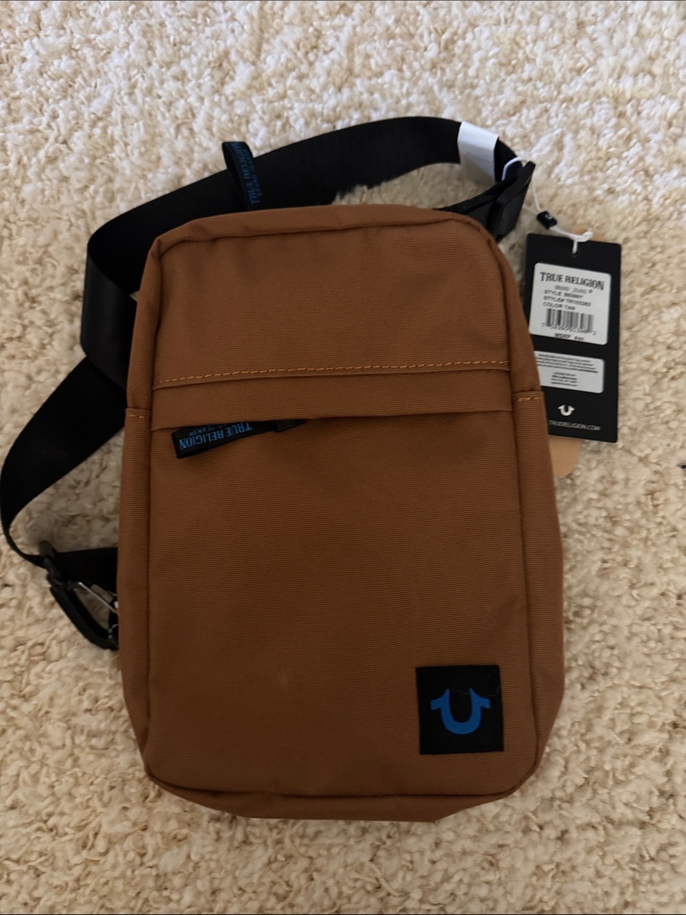 True Religion Brown Men’s Belt Bag with Black Strap